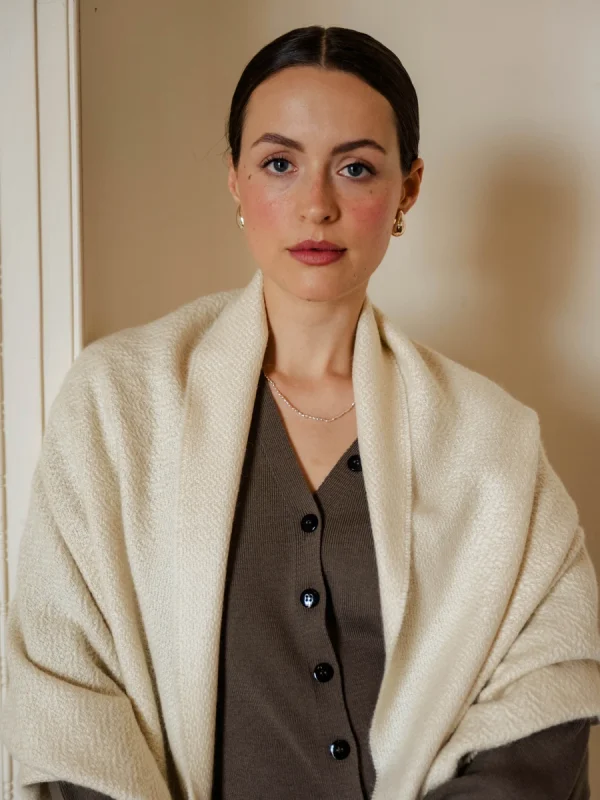 White Harvest Grain Blanket Scarf - Image 10