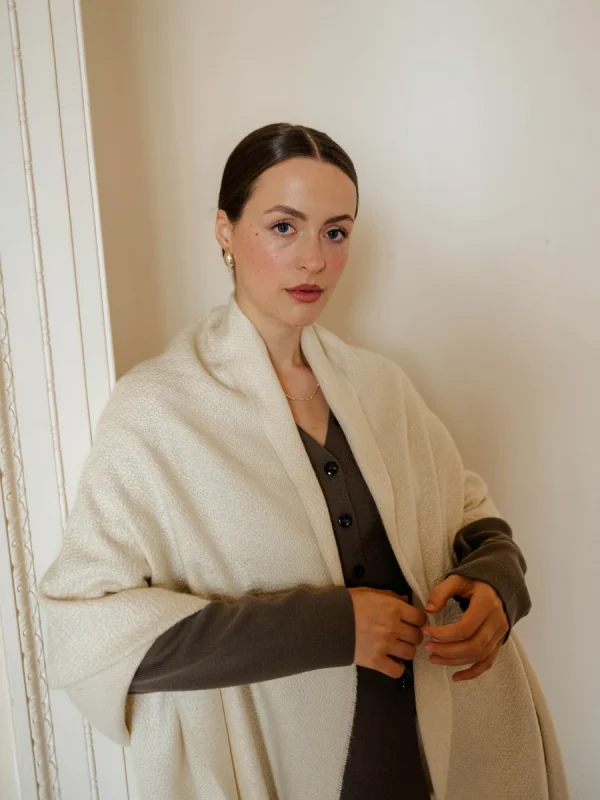 White Harvest Grain Blanket Scarf - Image 11