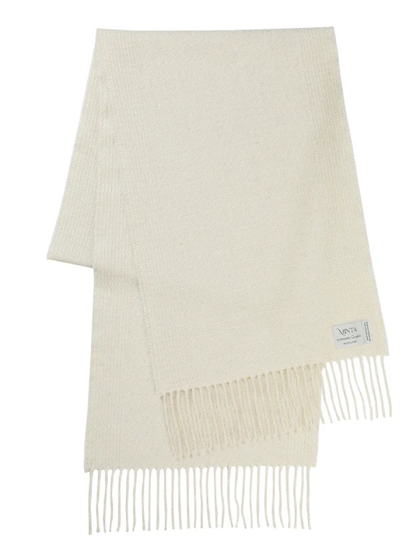 White Rippling Barley Wide Scarf - Image 13