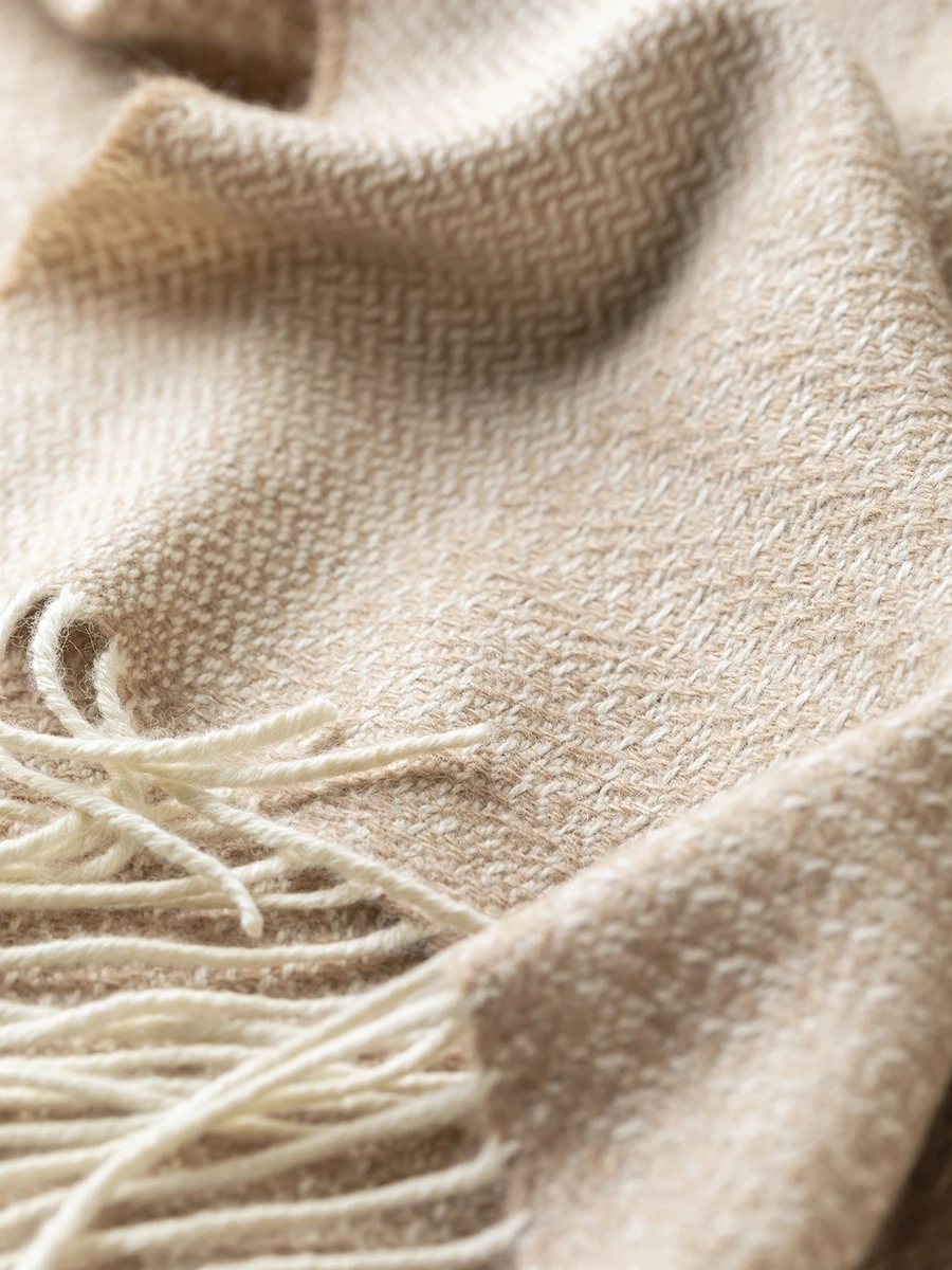 Caramel Rippling Barley Blanket Scarf - Image 15