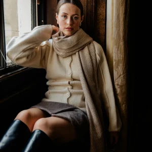 Caramel Harvest Grain Wide Scarf