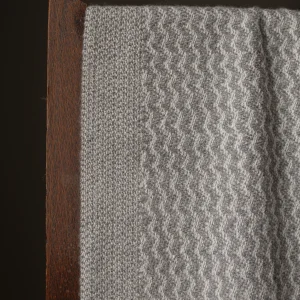 Handwoven Mounds of Snow Wide Scarf - Natural Grey on a White Base