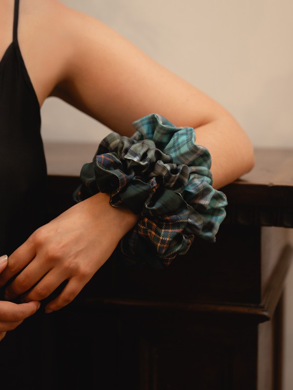 Beech Dappled Skies Large Silk Scrunchie - Image 4