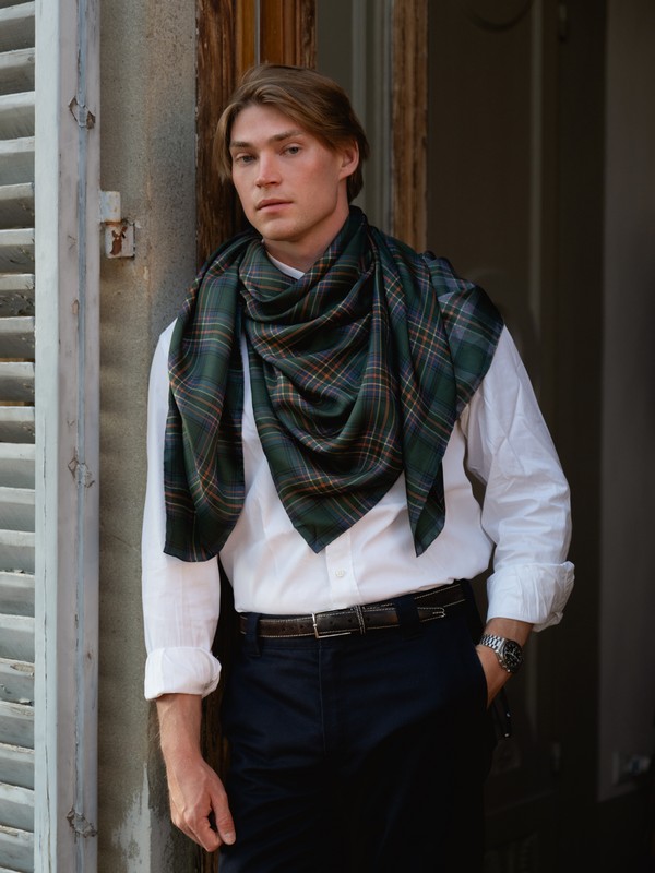 Amber Riverbank Silk Square Scarf - Image 8