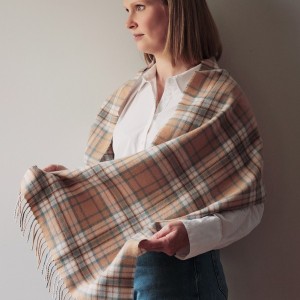 Morning Sands Tartan Shawl