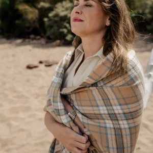 Morning Sands Tartan Shawl